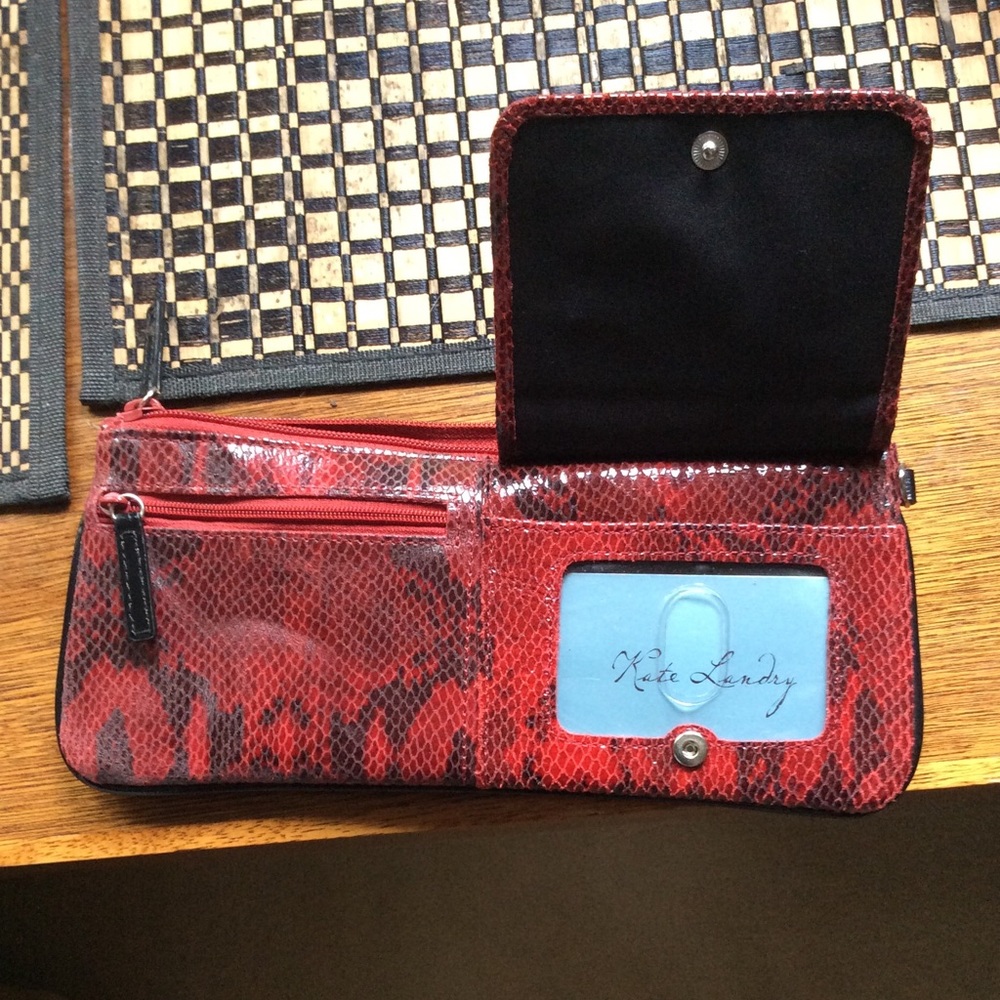 Kate Landry Clutch Red Python Pattern - image 2